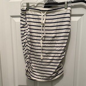 LOFT Navy and White Striped Pencil Skirt